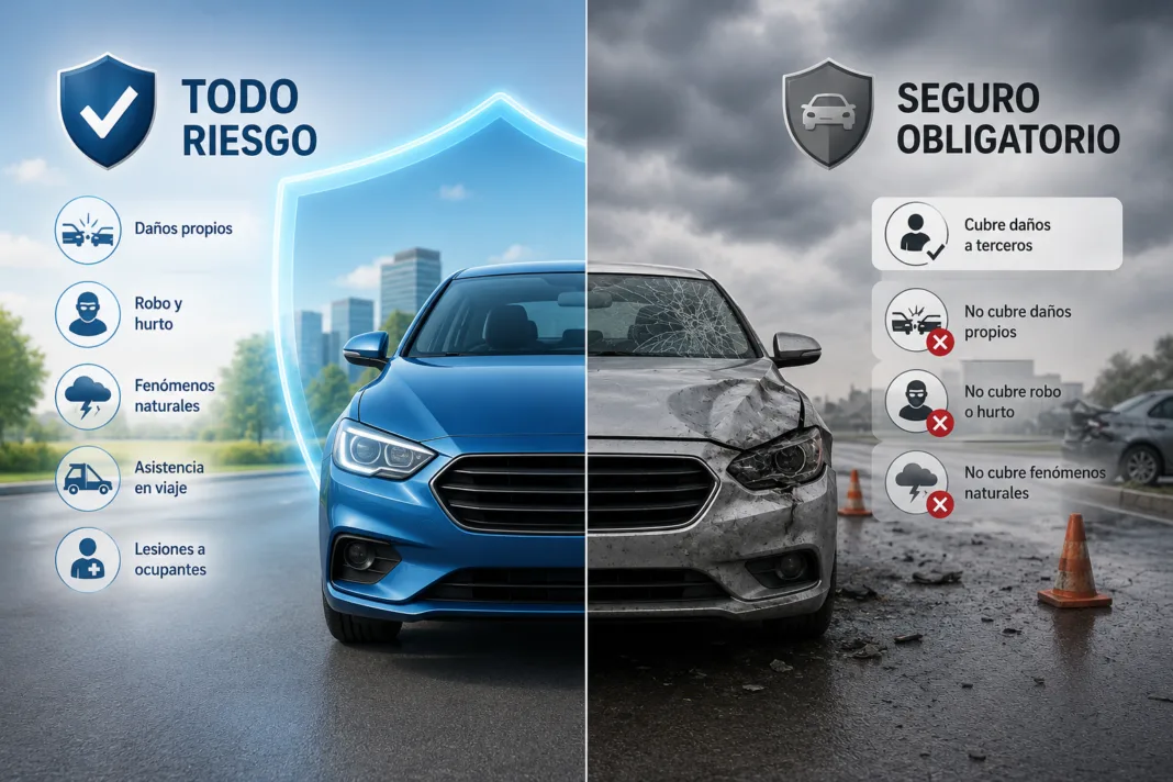 Seguro de auto todo riesgo vs obligatorio: cuál convierte y cuándo cambia